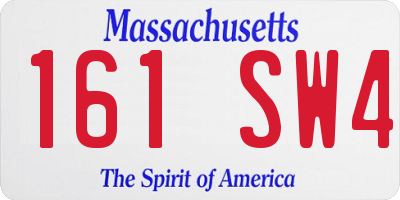 MA license plate 161SW4