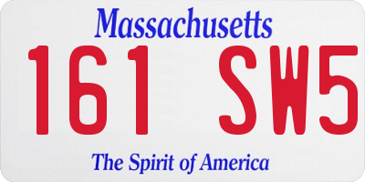 MA license plate 161SW5