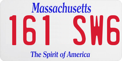 MA license plate 161SW6