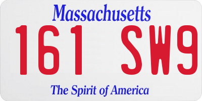 MA license plate 161SW9