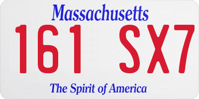 MA license plate 161SX7