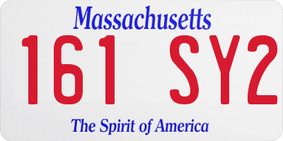 MA license plate 161SY2