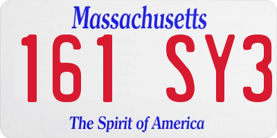 MA license plate 161SY3