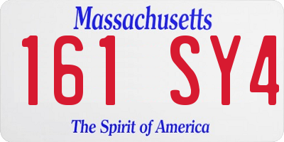 MA license plate 161SY4