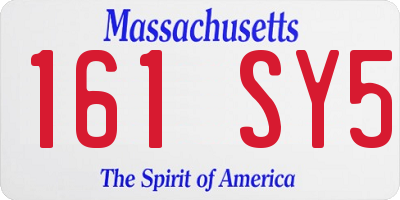 MA license plate 161SY5