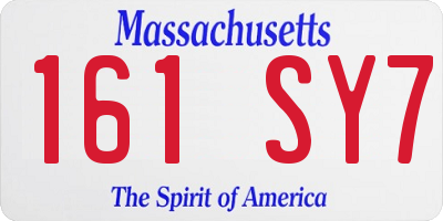 MA license plate 161SY7