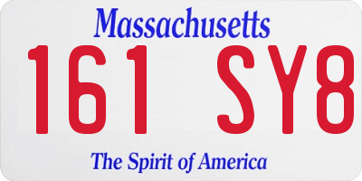 MA license plate 161SY8