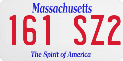 MA license plate 161SZ2