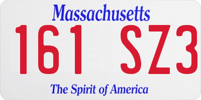 MA license plate 161SZ3