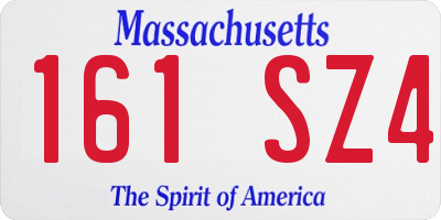 MA license plate 161SZ4