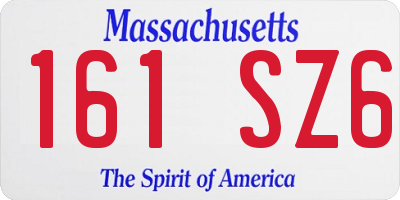 MA license plate 161SZ6
