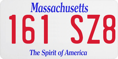 MA license plate 161SZ8