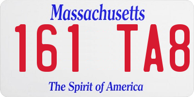 MA license plate 161TA8