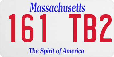 MA license plate 161TB2
