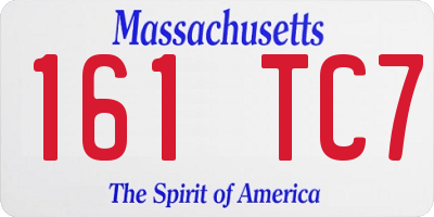 MA license plate 161TC7