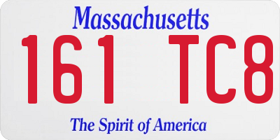 MA license plate 161TC8