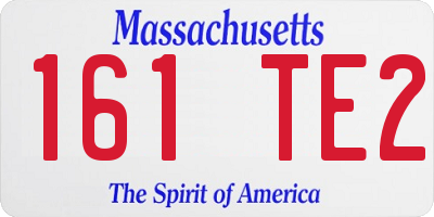 MA license plate 161TE2