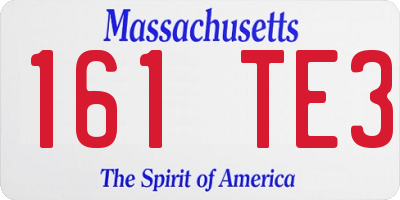 MA license plate 161TE3