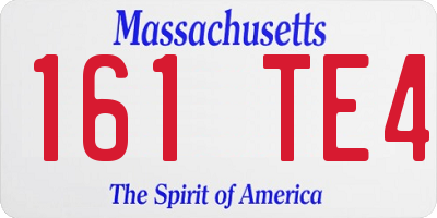 MA license plate 161TE4