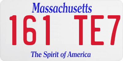 MA license plate 161TE7
