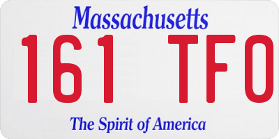 MA license plate 161TF0