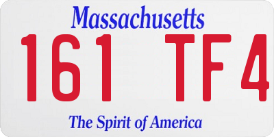 MA license plate 161TF4