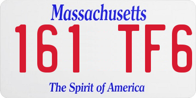 MA license plate 161TF6
