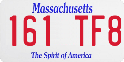 MA license plate 161TF8