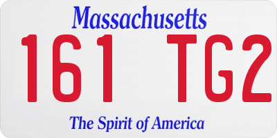 MA license plate 161TG2