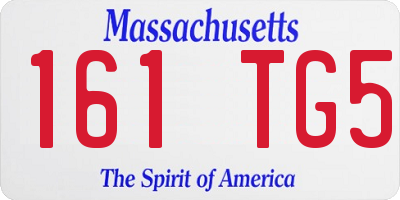 MA license plate 161TG5
