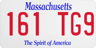 MA license plate 161TG9