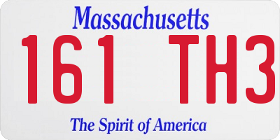 MA license plate 161TH3