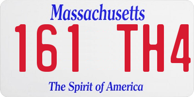 MA license plate 161TH4