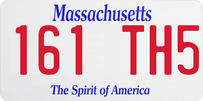 MA license plate 161TH5