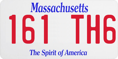 MA license plate 161TH6