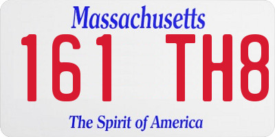 MA license plate 161TH8