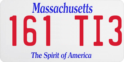 MA license plate 161TI3