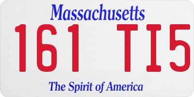 MA license plate 161TI5