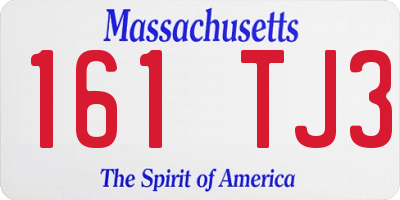 MA license plate 161TJ3
