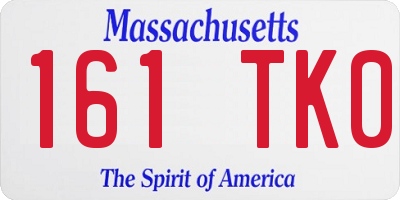 MA license plate 161TK0