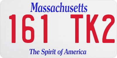 MA license plate 161TK2