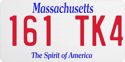 MA license plate 161TK4