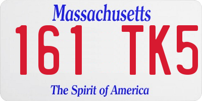 MA license plate 161TK5