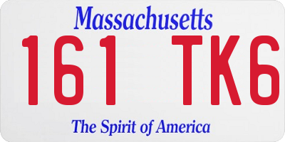 MA license plate 161TK6
