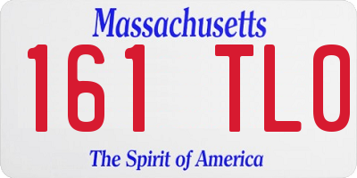MA license plate 161TL0