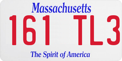 MA license plate 161TL3