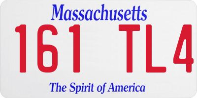MA license plate 161TL4