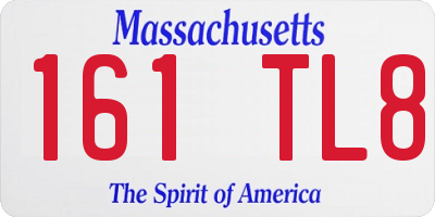 MA license plate 161TL8