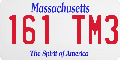 MA license plate 161TM3