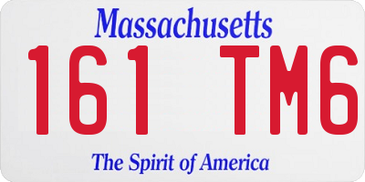 MA license plate 161TM6